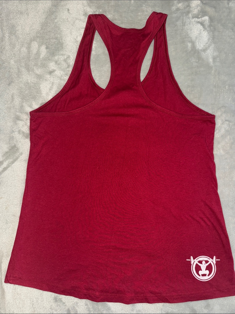 Barbells & Ponytails Women's Racerback Tank Top - Burgundy - Picture 3 of 6